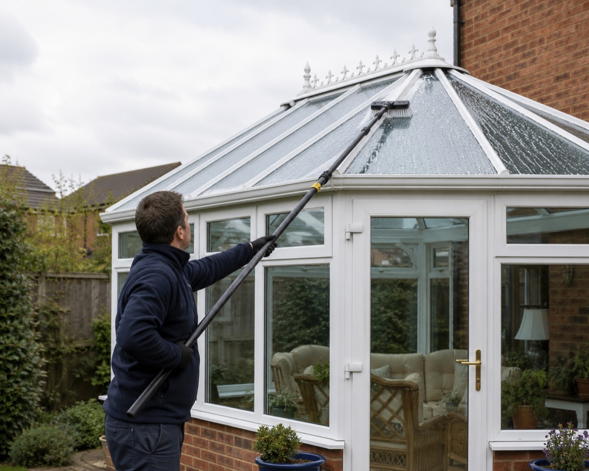 Cleaning a conservatory roof and frames in Chelmsford, Essex